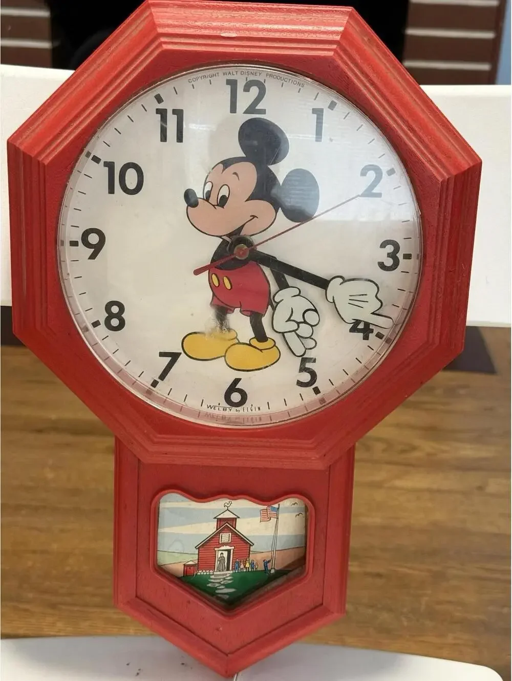 Vintage 1970's Welby Elgin - Mickey Mouse Wall Clock - Walt Disney  (not Working
